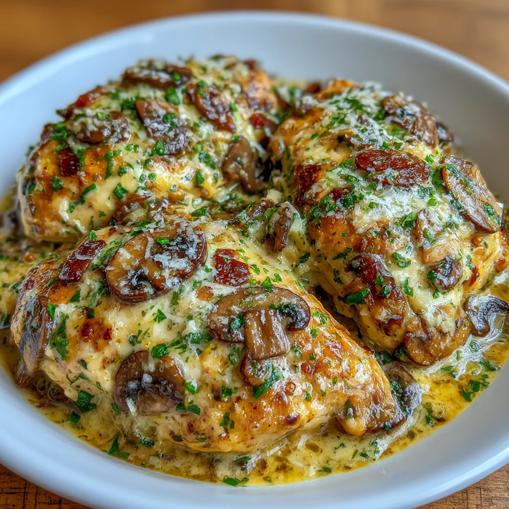 Creamy Mushroom Asiago Chicken