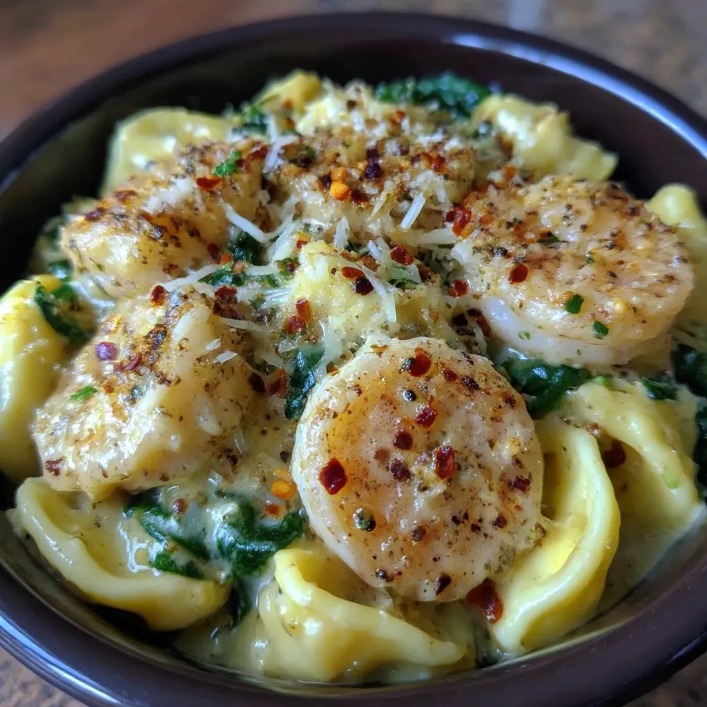 Creamy Shrimp and Spinach Tortellini