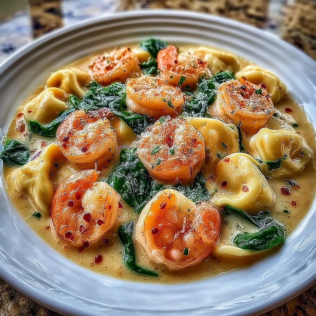 Creamy Shrimp and Spinach Tortellini
