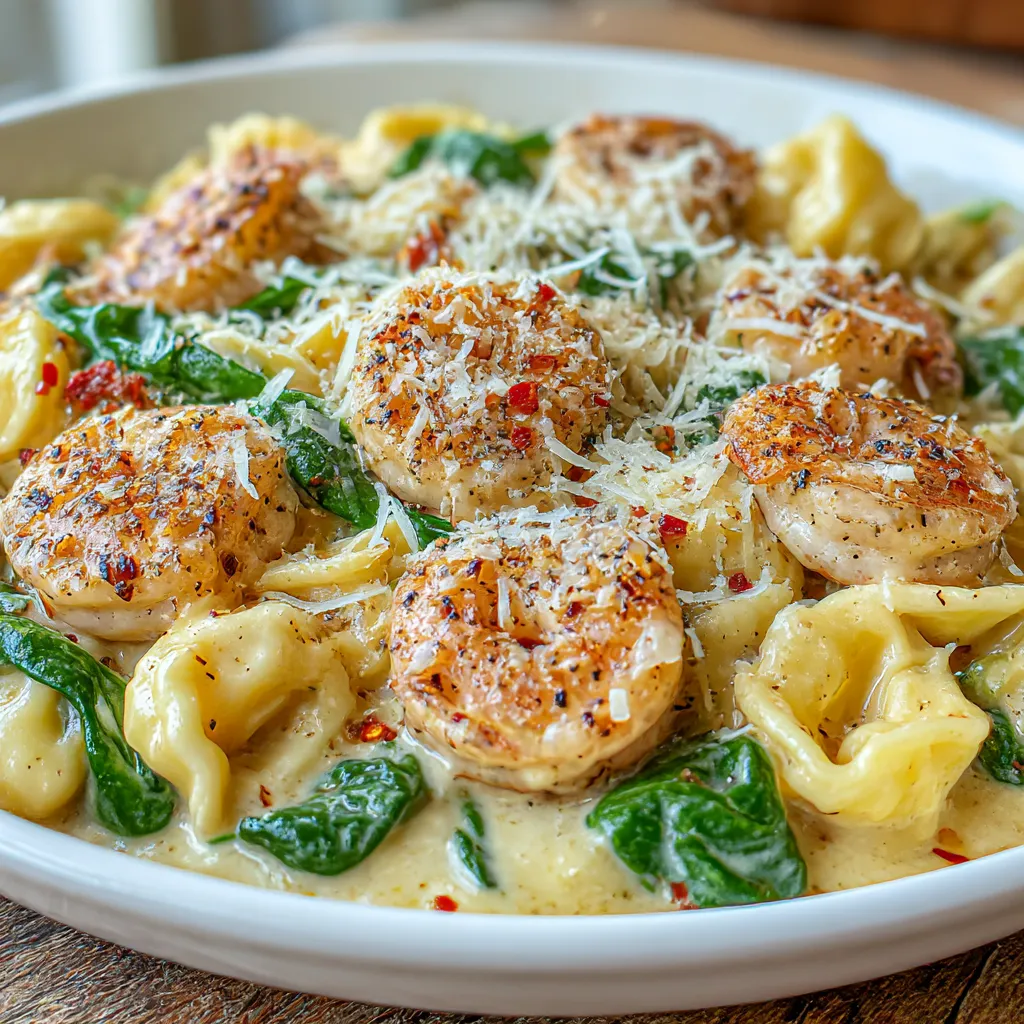 Creamy Shrimp and Spinach Tortellini
