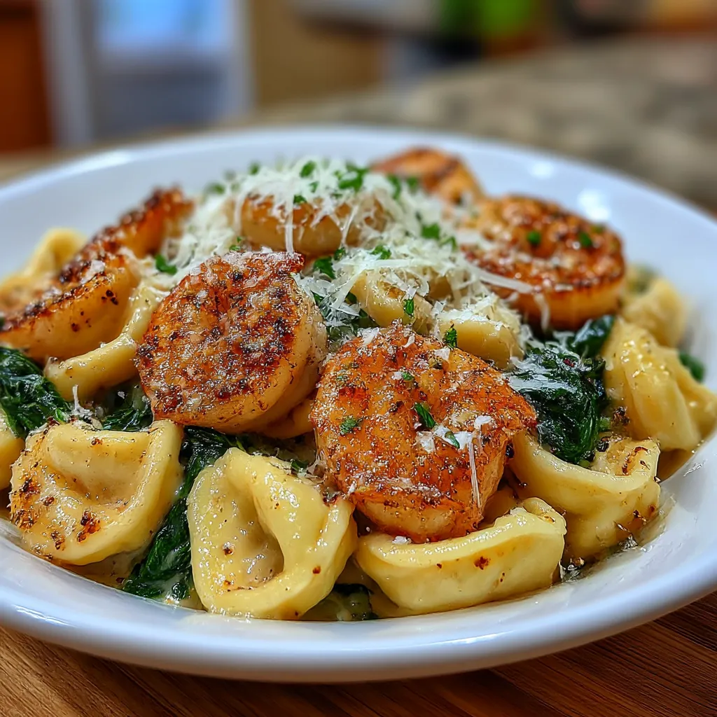 Creamy Shrimp and Spinach Tortellini