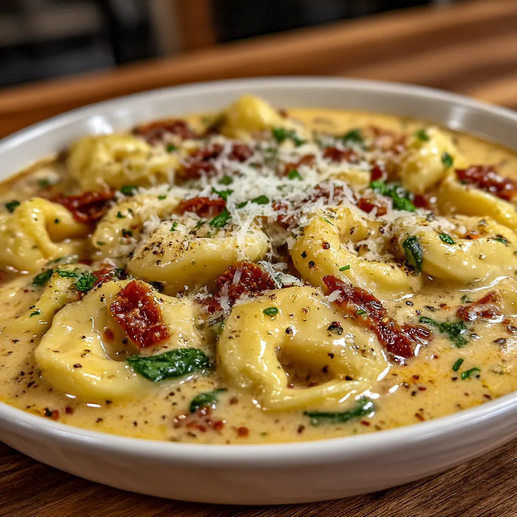 Creamy Tuscan Garlic Tortellini Soup