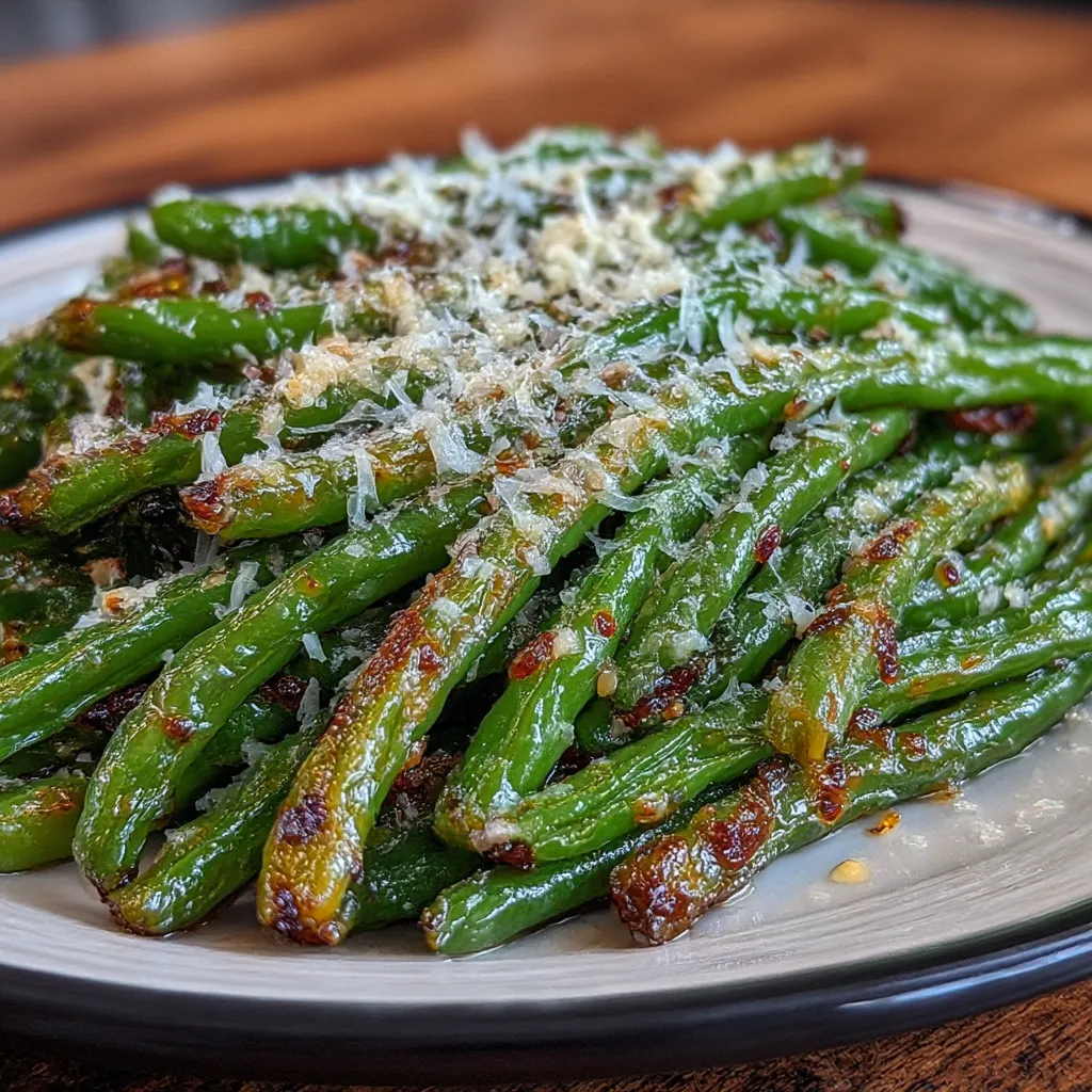 Crispy Garlic Parmesan Roasted Green Beans