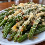 Crispy Garlic Parmesan Roasted Green Beans
