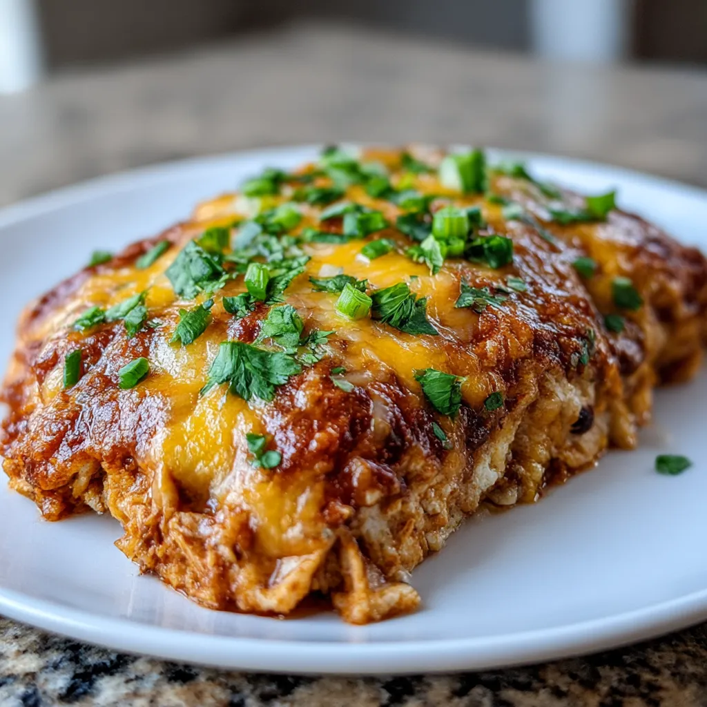 Crockpot Chicken Enchilada Casserole
