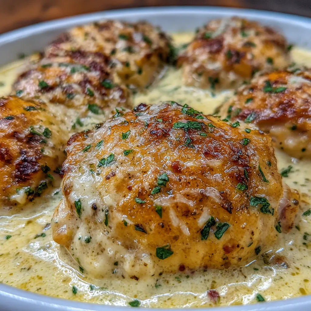 Crockpot Garlic Parmesan Chicken Thighs