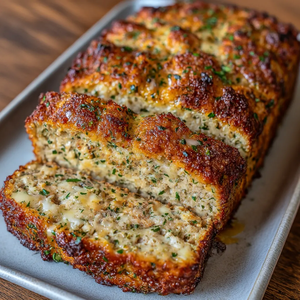 Garlic Parmesan Chicken Meatloaf