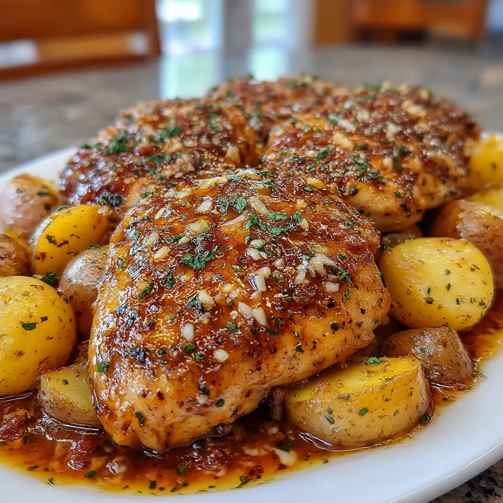 Hearty Garlic Parmesan Crockpot Chicken and Potatoes