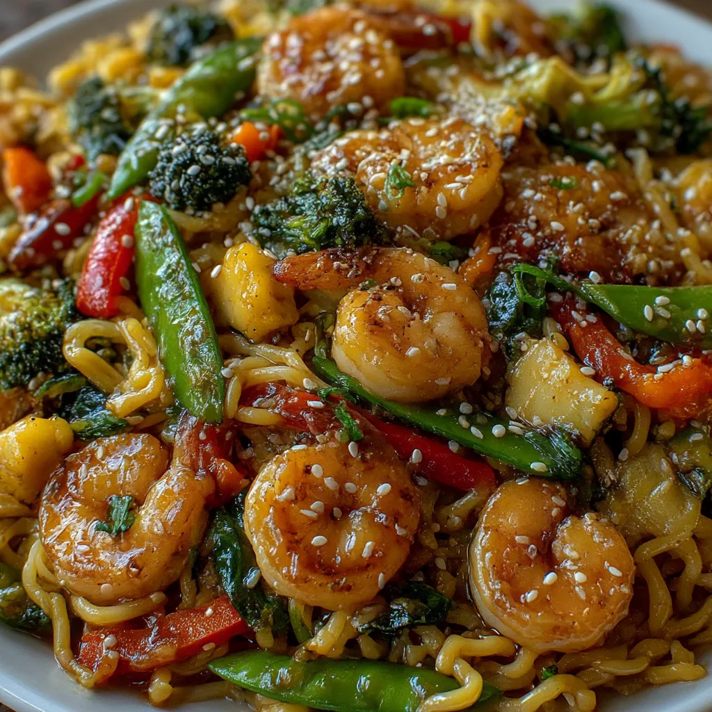 High-Protein Shrimp Stir Fry with Noodles