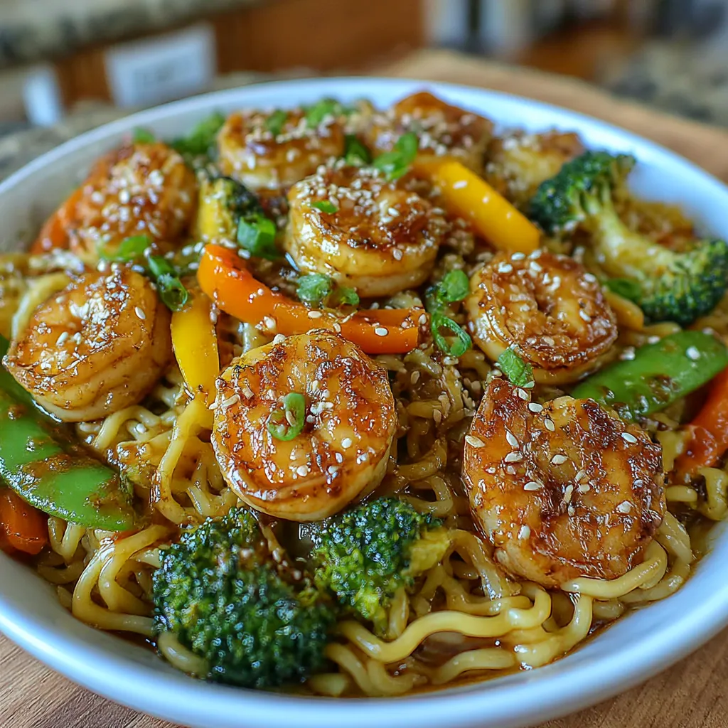 High-Protein Shrimp Stir Fry with Noodles