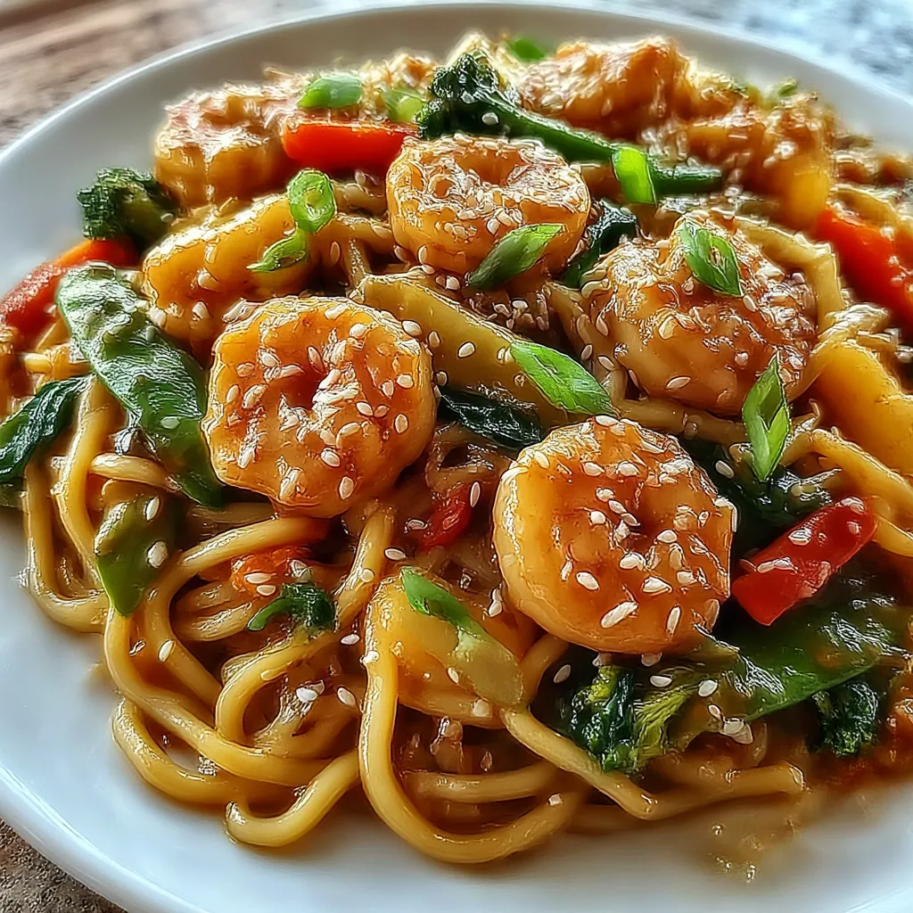 High-Protein Shrimp Stir Fry with Noodles