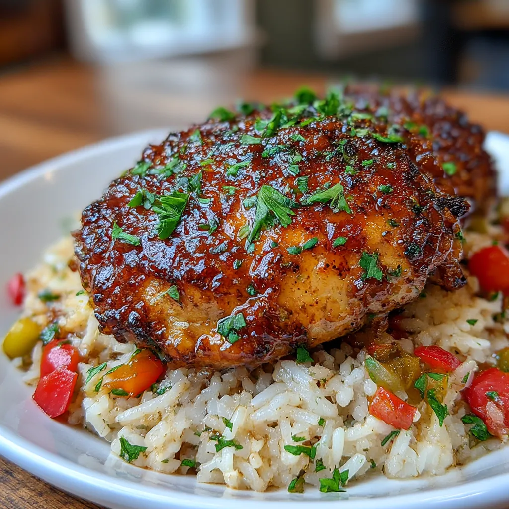 One Pan Honey BBQ Chicken Rice