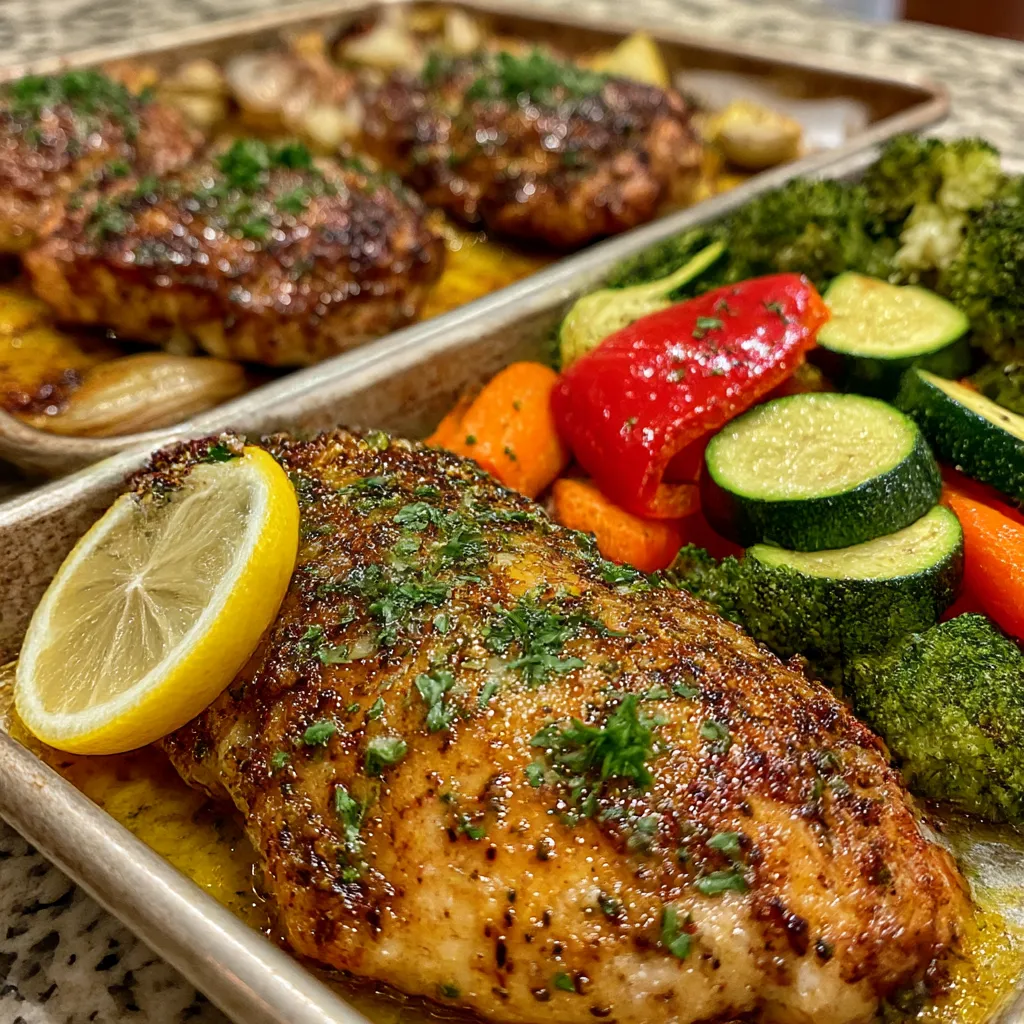 Sheet Pan Garlic Butter Chicken and Veggies