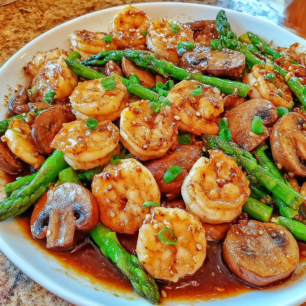 Shrimp and Asparagus Stir-Fry with Mushrooms