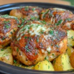 Slow Cooker Garlic Parmesan Chicken and Potatoes