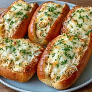 Slow Cooker Parmesan Garlic Chicken Sandwiches