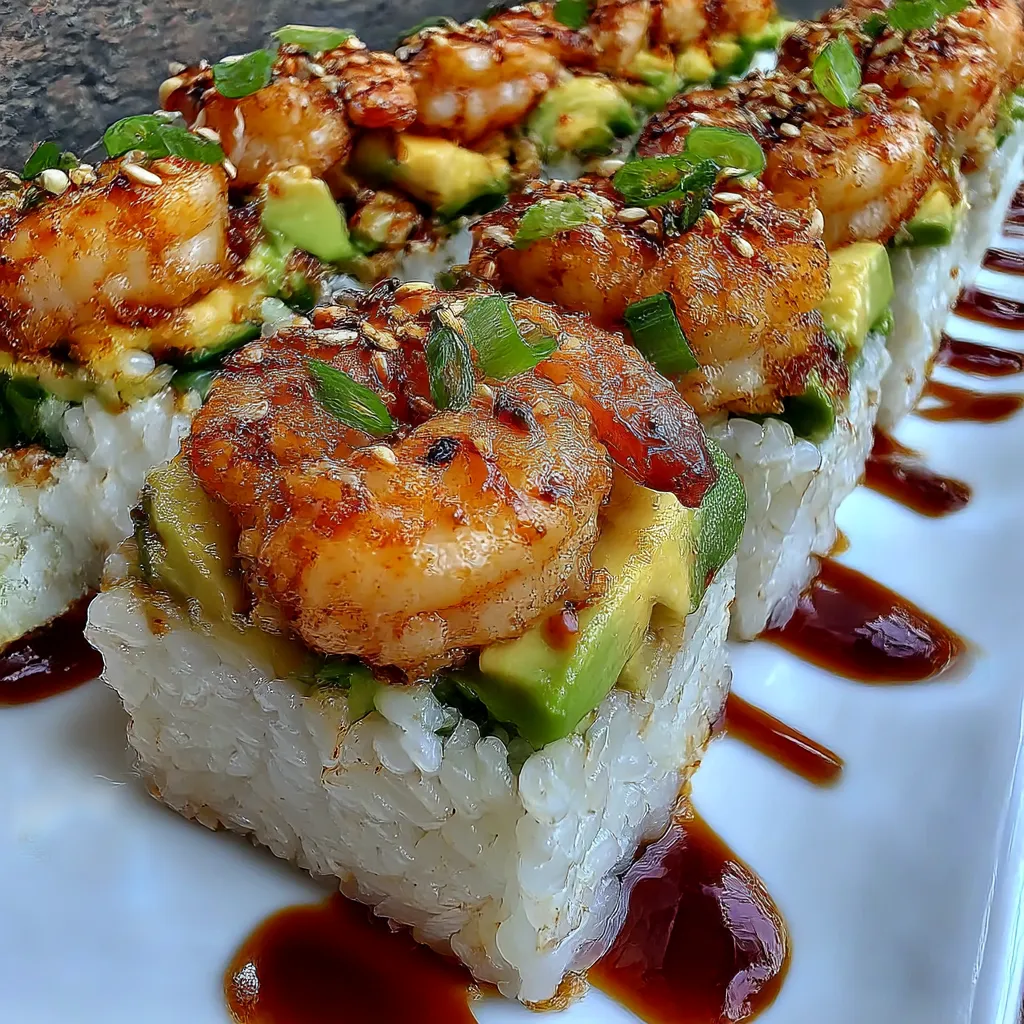 Spicy Shrimp Sushi Stacks