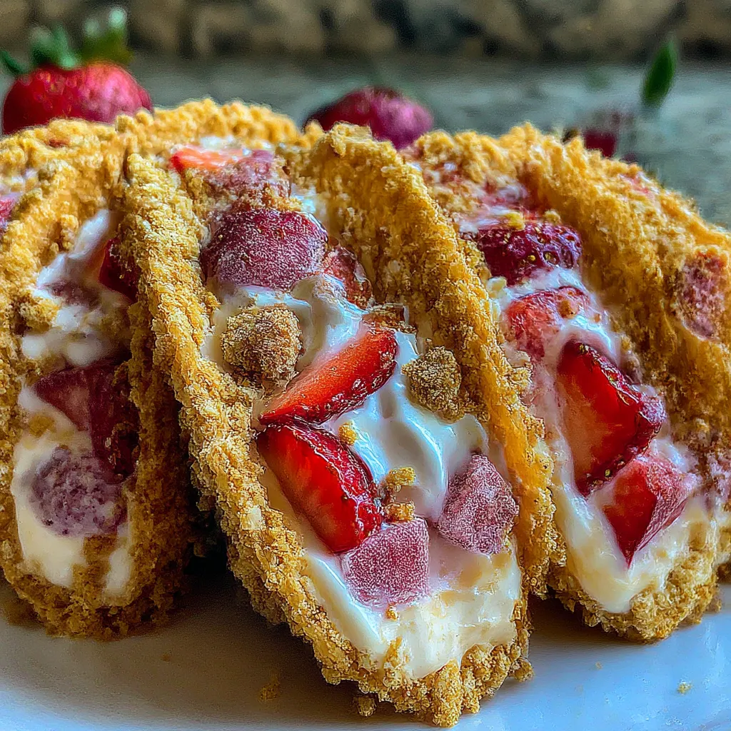 Strawberry Crunch Cheesecake Tacos