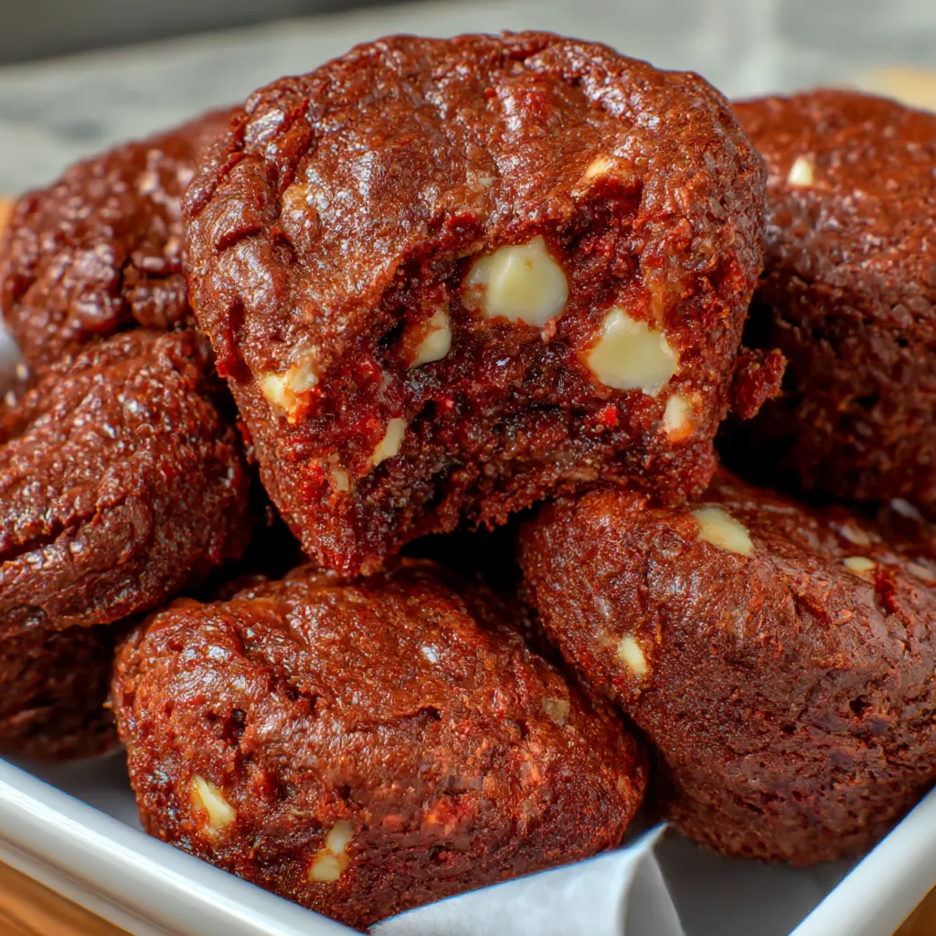 Sweet Red Velvet Brownie Bites