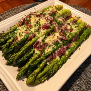 Baked Asparagus with Smoked Beef
