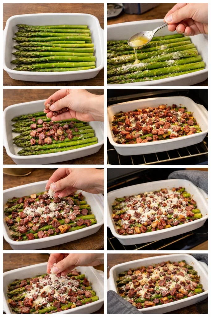 Baked Asparagus with Smoked Beef