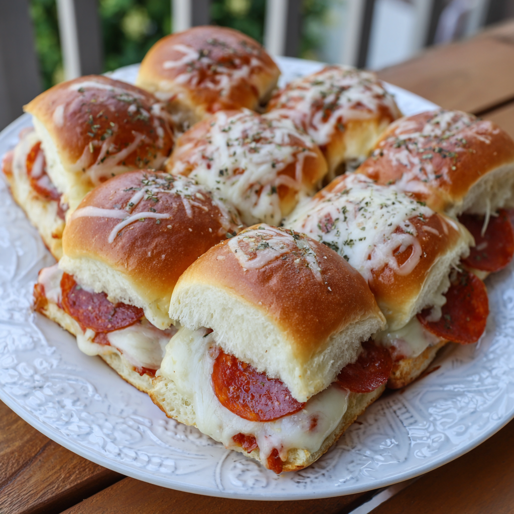 Beef Pepperoni Pizza Sliders