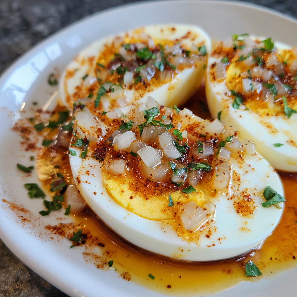 Cajun Boiled Eggs with Spicy Garlic Butter Sauce