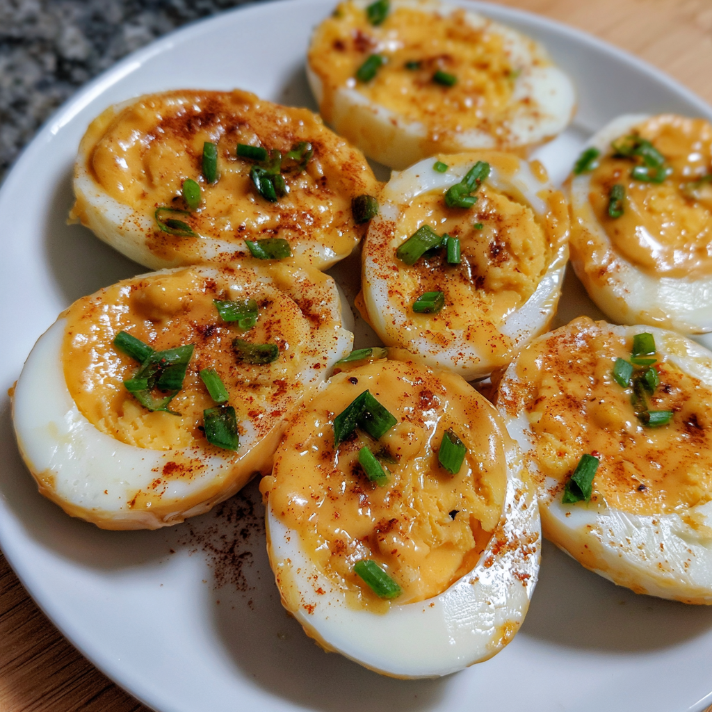 Cajun Boiled Eggs with Spicy Garlic Butter Sauce