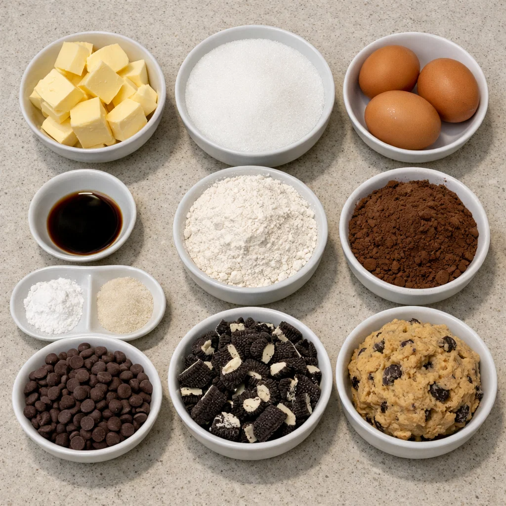 Cookie Dough Oreo Brownies