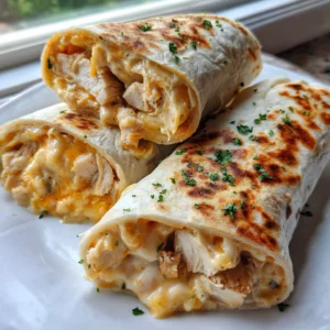 Cozy Cheesy Garlic Chicken Wraps