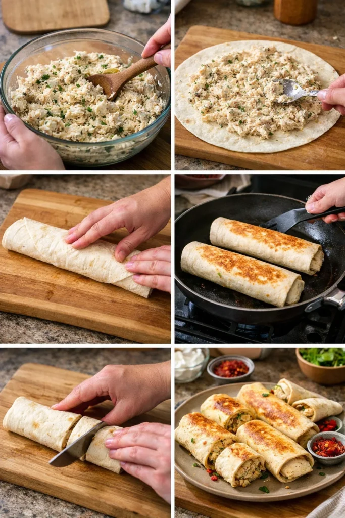 Cozy Cheesy Garlic Chicken Wraps