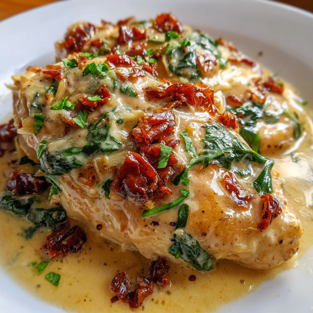 Creamy Crockpot Tuscan Chicken