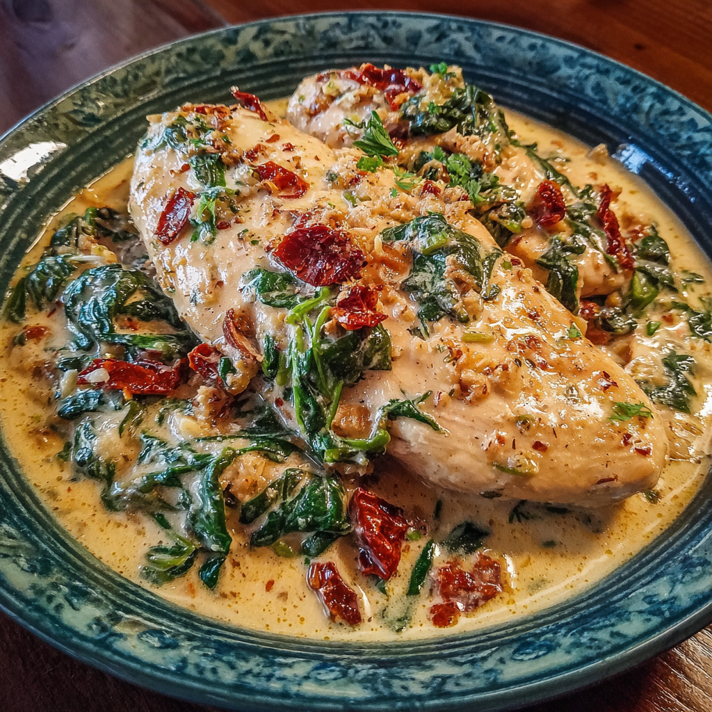 Creamy Crockpot Tuscan Chicken