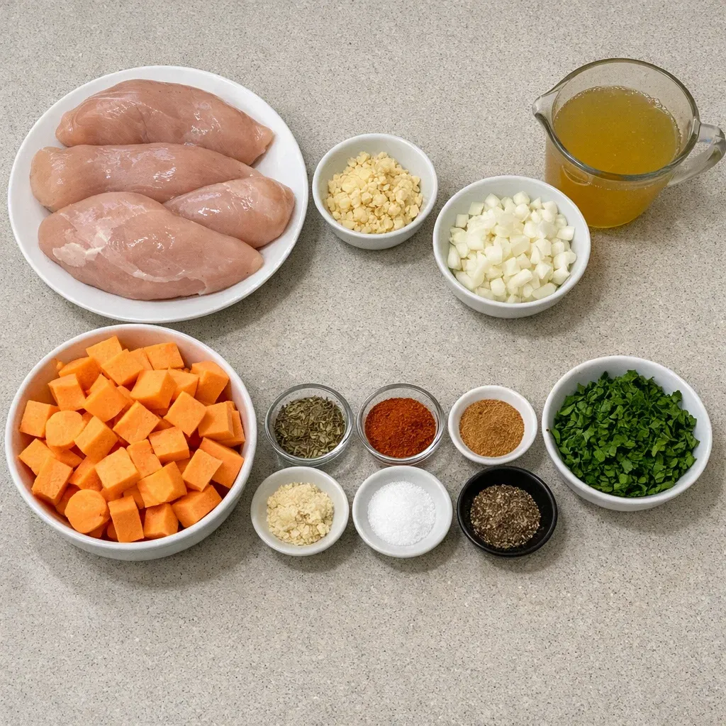 Crockpot Chicken and Sweet Potatoes