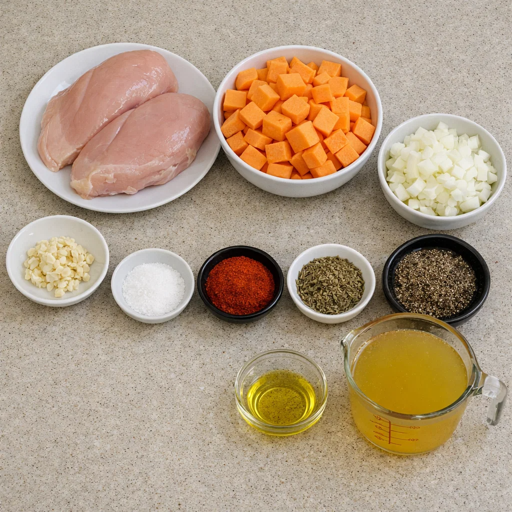 Crockpot Chicken and Sweet Potatoes