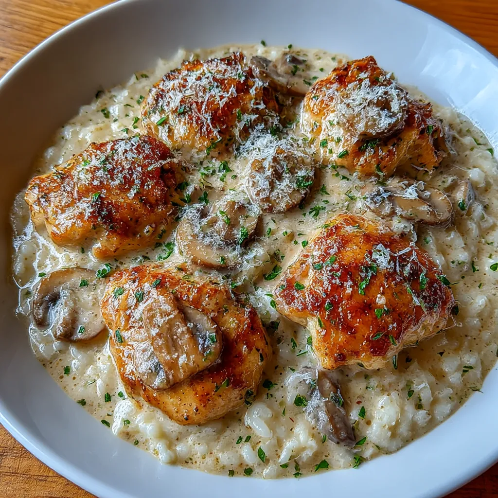 Crockpot Creamy Mushroom Chicken Thighs