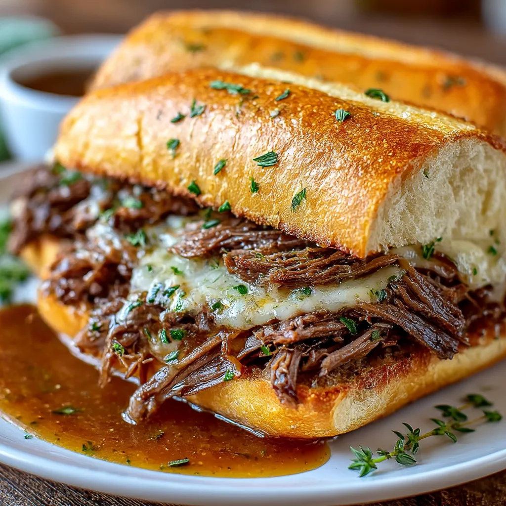 Crockpot French Dip Sandwiches