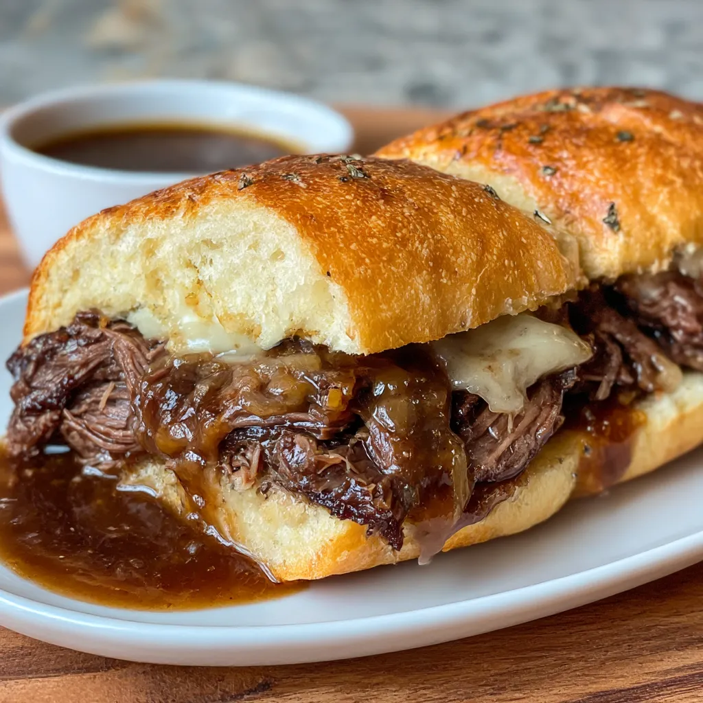 Crockpot French Dip Sandwiches