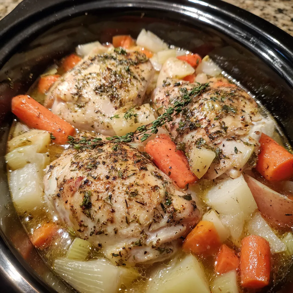 Crockpot Garlic Herb Chicken Dinner