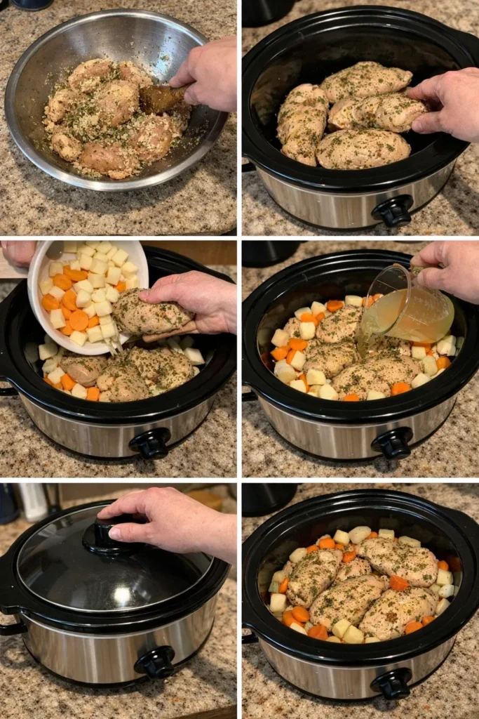 Crockpot Garlic Herb Chicken Dinner