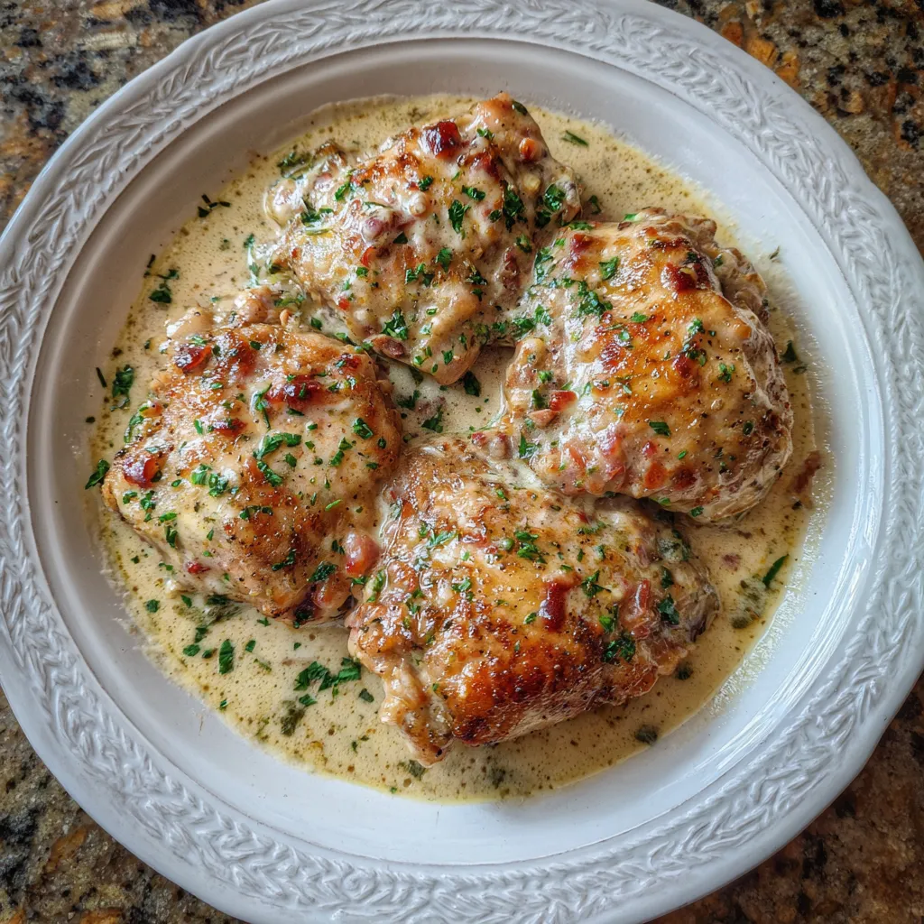 Crockpot Garlic Parmesan Chicken Thighs