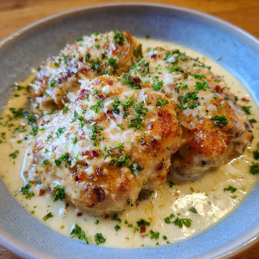 Crockpot Garlic Parmesan Chicken Thighs