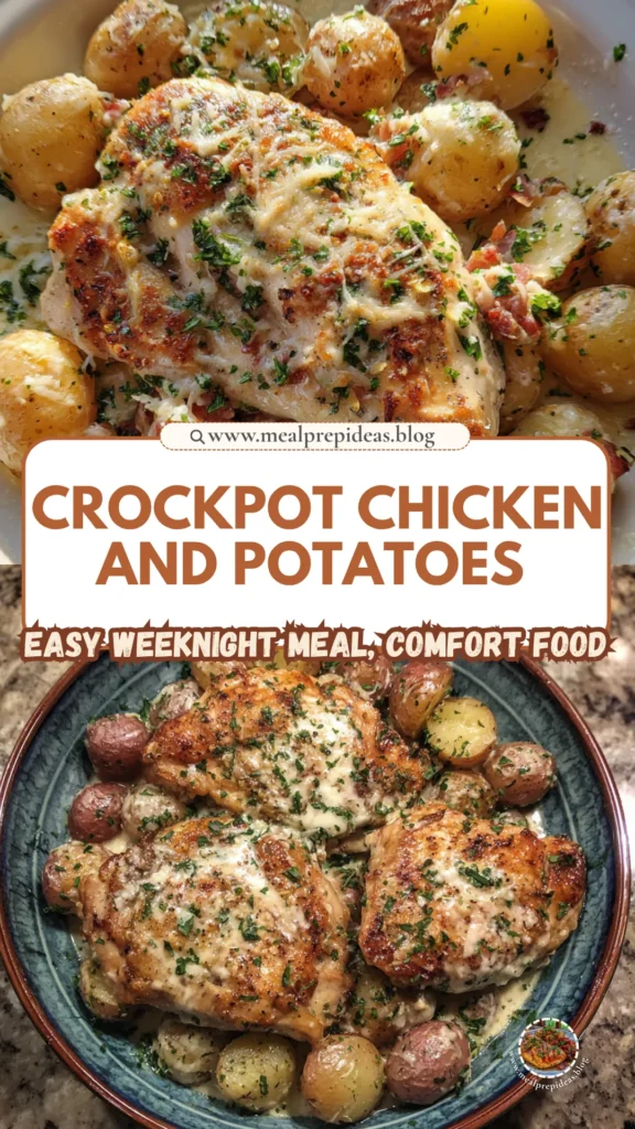 Garlic Parmesan Crockpot Chicken & Potatoes