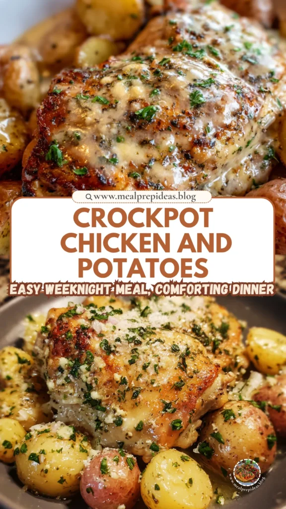 Garlic Parmesan Crockpot Chicken and Potatoes