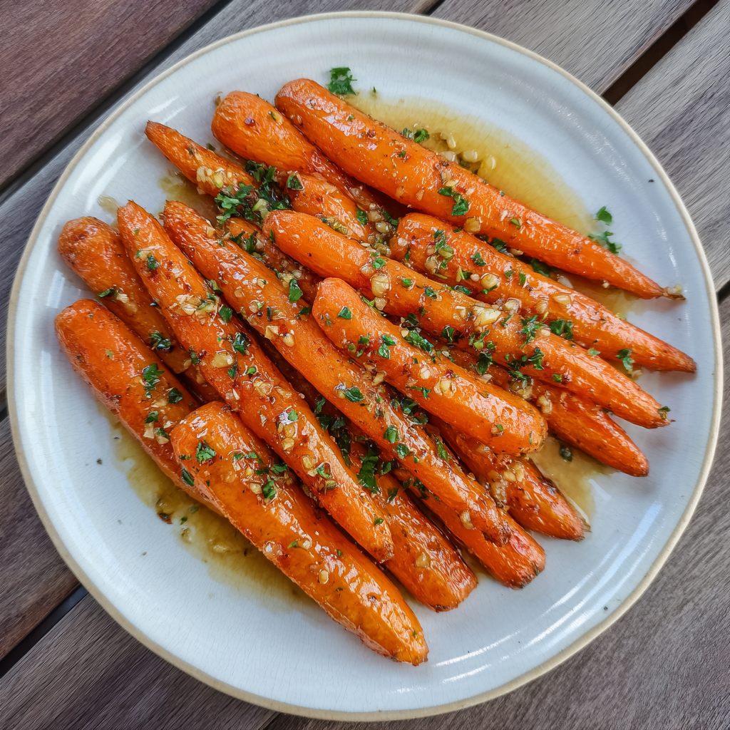 Honey Garlic Butter Roasted Carrots
