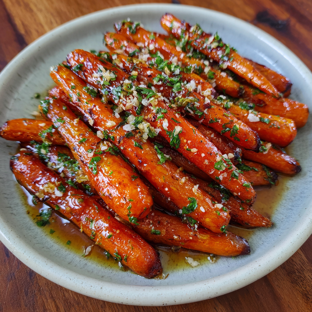 Honey Garlic Butter Roasted Carrots