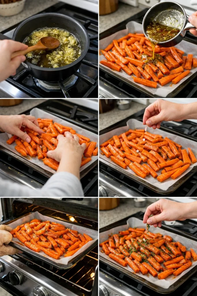 Honey Garlic Butter Roasted Carrots