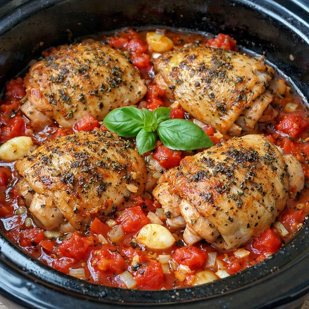Italian Crockpot Chicken Thighs
