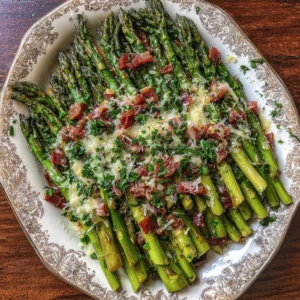 Oven-Roasted Asparagus with Asiago and Smoked Beef