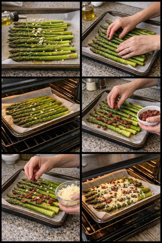 Oven-Roasted Asparagus with Asiago and Smoked Beef